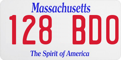 MA license plate 128BD0