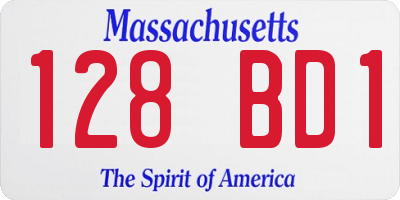 MA license plate 128BD1