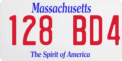 MA license plate 128BD4