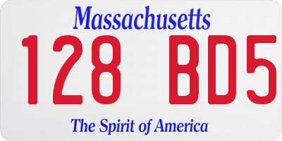 MA license plate 128BD5