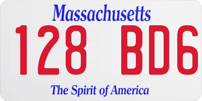 MA license plate 128BD6
