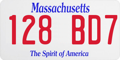 MA license plate 128BD7