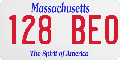 MA license plate 128BE0