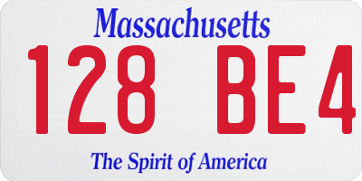 MA license plate 128BE4