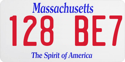 MA license plate 128BE7