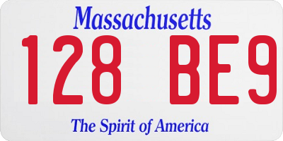 MA license plate 128BE9