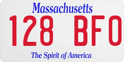 MA license plate 128BF0