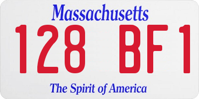 MA license plate 128BF1