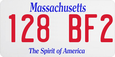 MA license plate 128BF2