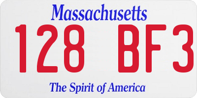 MA license plate 128BF3