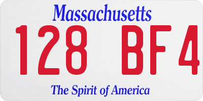 MA license plate 128BF4
