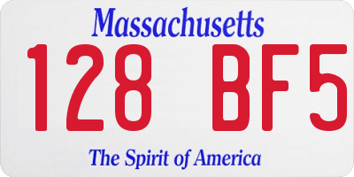 MA license plate 128BF5