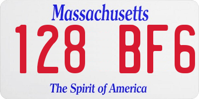 MA license plate 128BF6