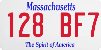 MA license plate 128BF7