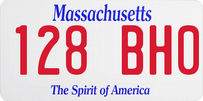 MA license plate 128BH0