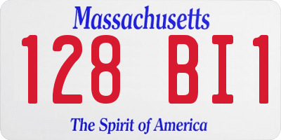 MA license plate 128BI1