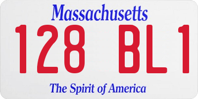 MA license plate 128BL1