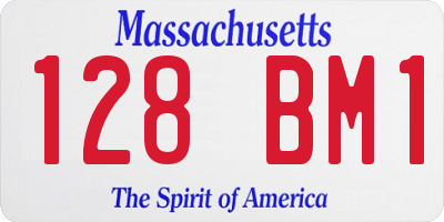 MA license plate 128BM1