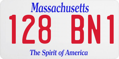 MA license plate 128BN1