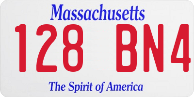 MA license plate 128BN4