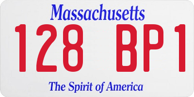 MA license plate 128BP1