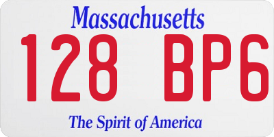 MA license plate 128BP6