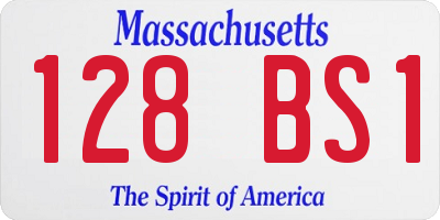 MA license plate 128BS1