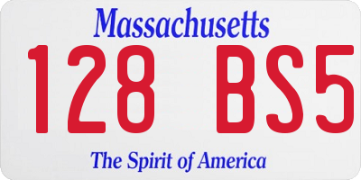 MA license plate 128BS5