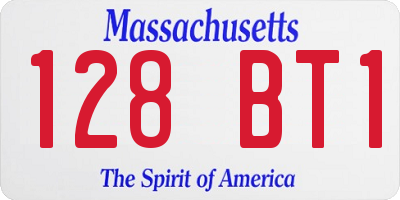 MA license plate 128BT1