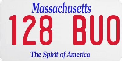 MA license plate 128BU0