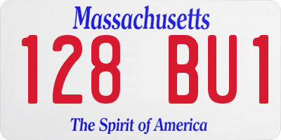 MA license plate 128BU1