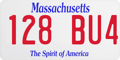 MA license plate 128BU4