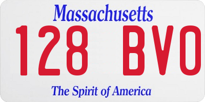 MA license plate 128BV0