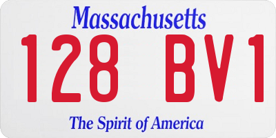 MA license plate 128BV1