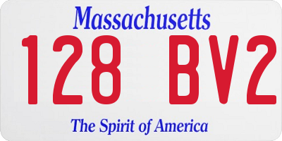 MA license plate 128BV2