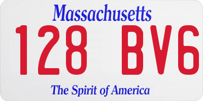 MA license plate 128BV6