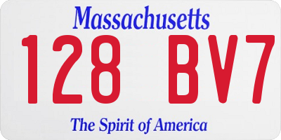 MA license plate 128BV7