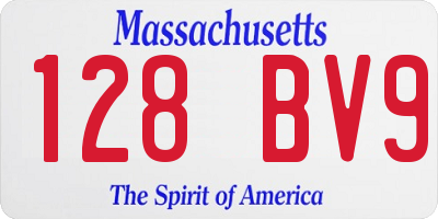 MA license plate 128BV9