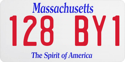 MA license plate 128BY1