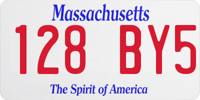 MA license plate 128BY5