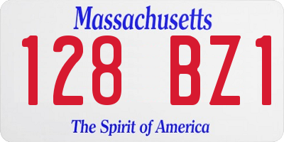 MA license plate 128BZ1