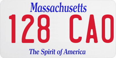 MA license plate 128CA0