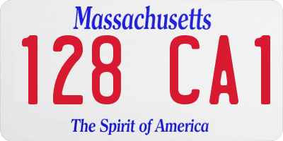 MA license plate 128CA1