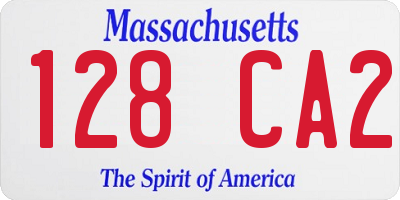 MA license plate 128CA2