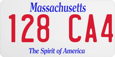 MA license plate 128CA4