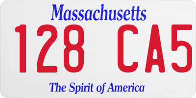 MA license plate 128CA5