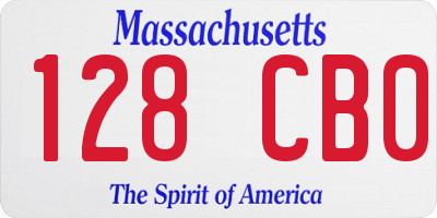 MA license plate 128CB0