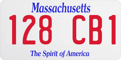 MA license plate 128CB1