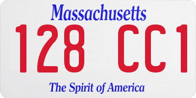 MA license plate 128CC1