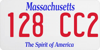 MA license plate 128CC2